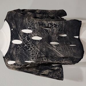 Dress to Kill Jane Mohr Sweater Animal Print with Cut Out Asymmetrical size OSFM